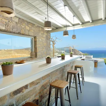 Willa Outstanding Mykonos 6 Bedrooms Agamemnon Sauna Jacuzzi Panoramic Sea Views
