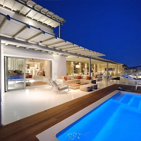 Villa Outstanding Mykonos 6 Bedrooms Agamemnon Sauna Jacuzzi Panoramic Sea Views Elia (Mykonos)